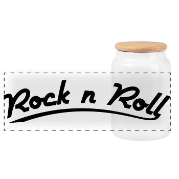 rock n roll design rétro style vintage - Boîte à biscuits avec couvercle en bois - blanc - Devant