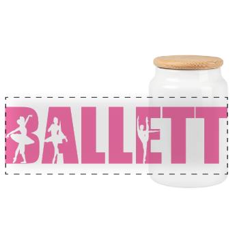 Ballet Danse Ballet Danseur Ballerine Cadeau - Boîte à biscuits avec couvercle en bois - blanc - Devant