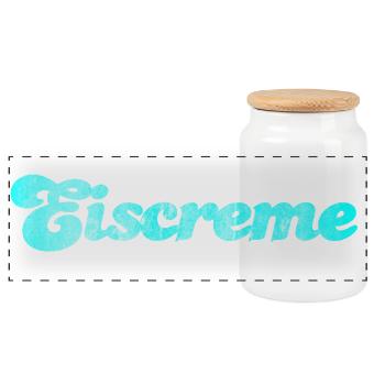 Eiscreme Eis Icecream naschen Sommer Urlaub cool - Panorama Keksdose mit Holzdeckel - Weiß - Vorne