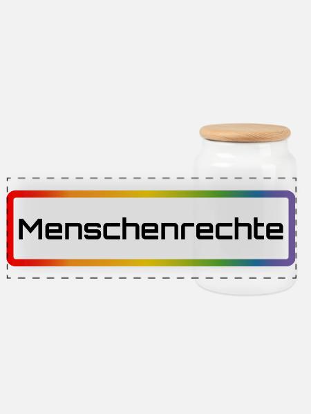 Regenbogen Menschenrechte - Panorama Keksdose mit Holzdeckel - Weiß