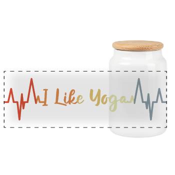 Yoga Heart Palpitations - Panoramic Cookie Jar with Wooden Lid - white - Front