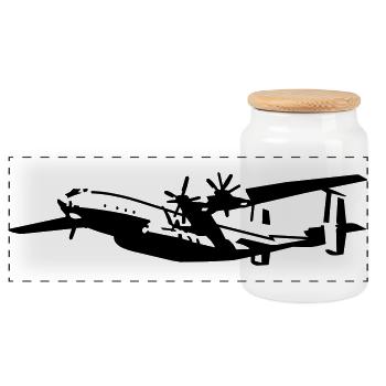Antonov 22 - Panorama Keksdose mit Holzdeckel - Weiß - Vorne