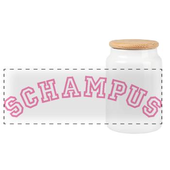Schampus - Panoramic Cookie Jar with Wooden Lid - white - Front