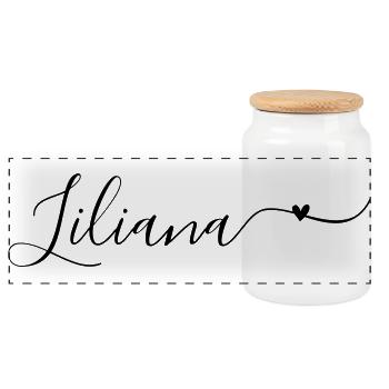Liliana Prénom Décoratif - Boîte à biscuits avec couvercle en bois - blanc - Devant