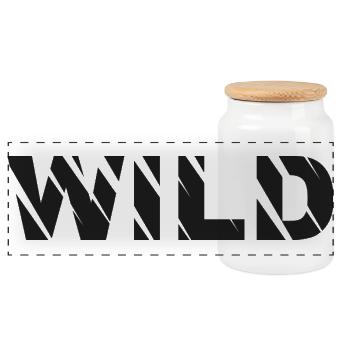 Wyld Geometrische Typografie - Panorama Keksdose mit Holzdeckel - Weiß - Vorne