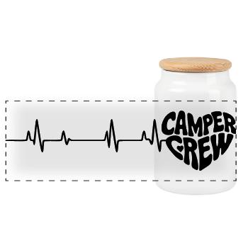 Herz_Camper - Boîte à biscuits avec couvercle en bois - blanc - Devant