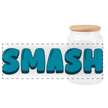 Smash - Panorama Keksdose mit Holzdeckel - Weiß - Vorne