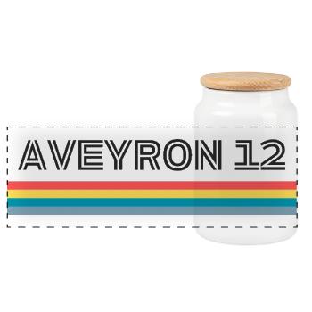 Aveyron 12 T-Shirt Cadeau Humour - Boîte à biscuits avec couvercle en bois - blanc - Devant