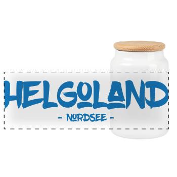 Helgoland - Nordsee - Insel - Lange Anna - Panorama Keksdose mit Holzdeckel - Weiß - Vorne