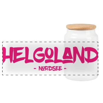 Helgoland - Nordsee - Insel - Lange Anna - Panorama Keksdose mit Holzdeckel - Weiß - Vorne