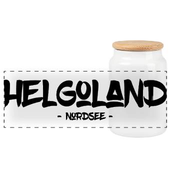 Helgoland - Nordsee - Insel - Lange Anna - Panorama Keksdose mit Holzdeckel - Weiß - Vorne