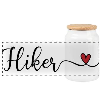 Hiker - Panoramic Cookie Jar with Wooden Lid - white - Front