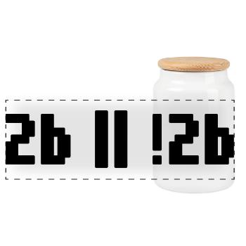2b or not 2b – Shakespeare Hamlet Programmer - Panoramic Cookie Jar with Wooden Lid - white - Front