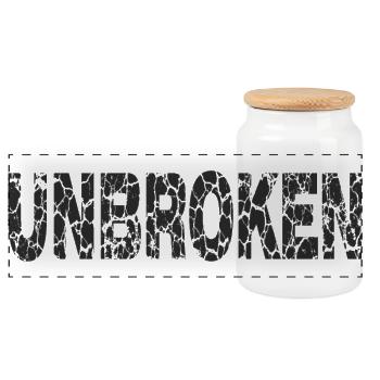 Paroles grunge inébranlables - Boîte à biscuits avec couvercle en bois - blanc - Devant