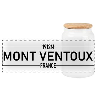 Mont Ventoux Premium Black - Panorama Keksdose mit Holzdeckel - Weiß - Vorne