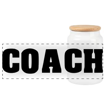 coach coaching - Panorama Keksdose mit Holzdeckel - Weiß - Vorne
