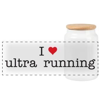 J’adore Ultra Running - Boîte à biscuits avec couvercle en bois - blanc - Devant