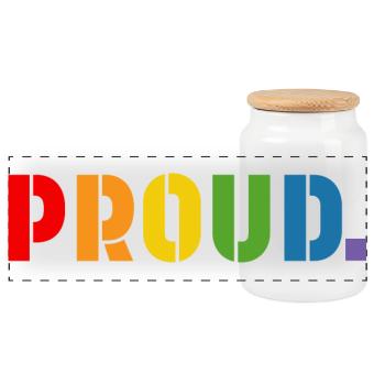 Rainbow shirt proud, LGBT lgbtqi queer - Panoramic Cookie Jar with Wooden Lid - white - Front