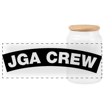 Bachelor Party Crew Element Top (Bachelor Party MC Rocker Cowl Design) - Panoramic Cookie Jar with Wooden Lid - white - Front