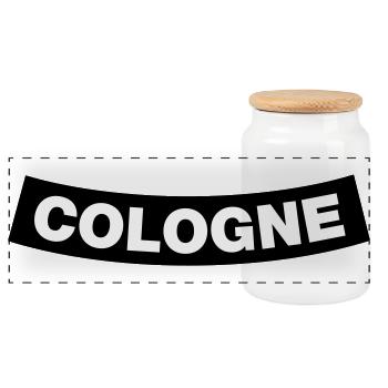 Cologne Chapter Element (JGA MC-Rocker-Design) - Panorama Keksdose mit Holzdeckel - Weiß - Vorne