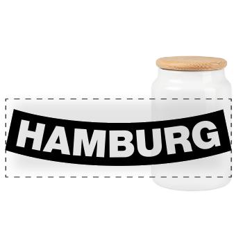 Hamburg Chapter Element (JGA MC-Rocker-Design) - Panoramic Cookie Jar with Wooden Lid - white - Front