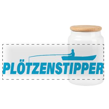 PLÖTZENSTIPPER - Panoramic Cookie Jar with Wooden Lid - white - Front