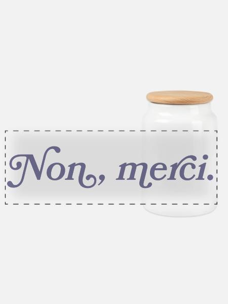 Non, merci – Französischer Minimalismus - Panorama Keksdose mit Holzdeckel - Weiß