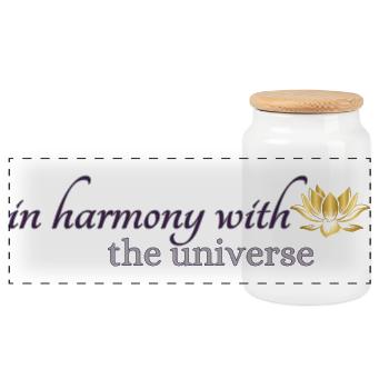 in harmony with the universe - Panorama Keksdose mit Holzdeckel - Weiß - Vorne