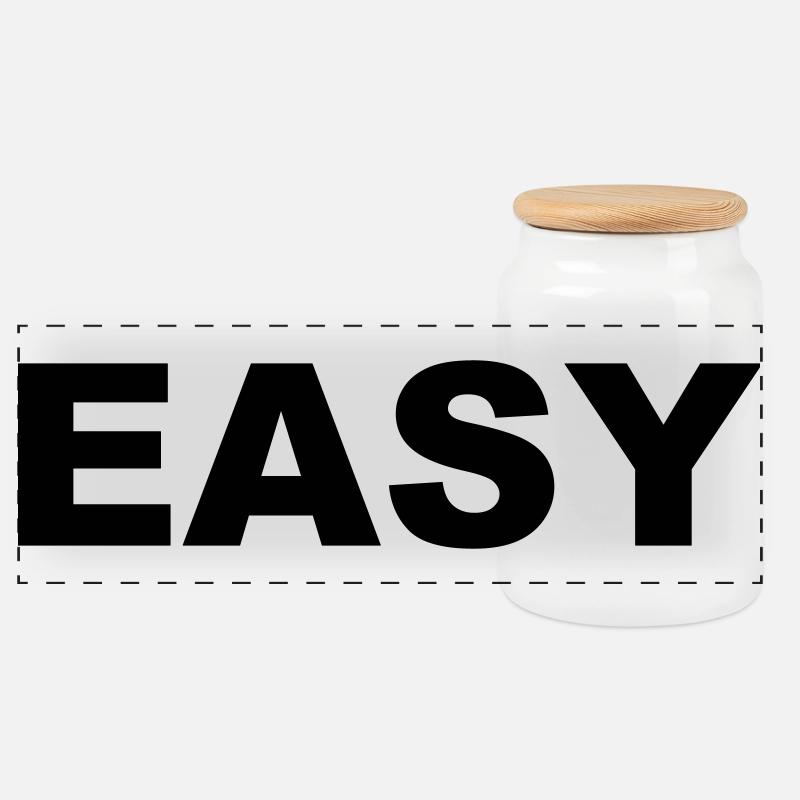 Easy - Panoramic Cookie Jar with Wooden Lid - white