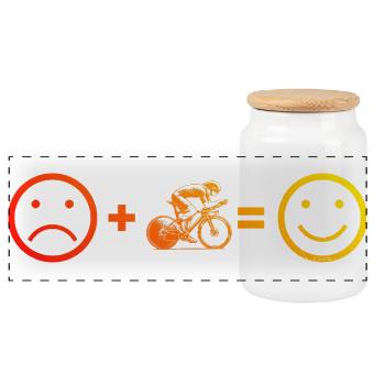 Motif nouveau vélo de route pour vélo de route - Boîte à biscuits avec couvercle en bois - blanc - Devant