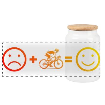 Roadbike artwork for your outfit - Panoramic Cookie Jar with Wooden Lid - white - Front