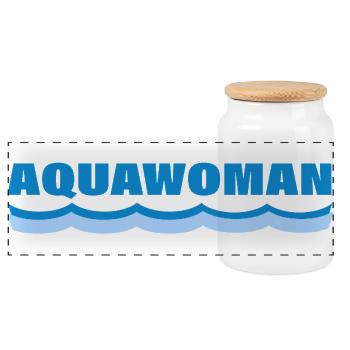 AQUAWOMAN - Panoramic Cookie Jar with Wooden Lid - white - Front