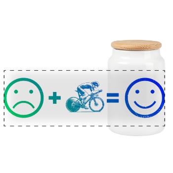 Direct Roadbike Statement - Panoramic Cookie Jar with Wooden Lid - white - Front