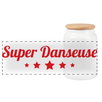 Super Dancer - Dance - Panoramic Cookie Jar with Wooden Lid - white - Front