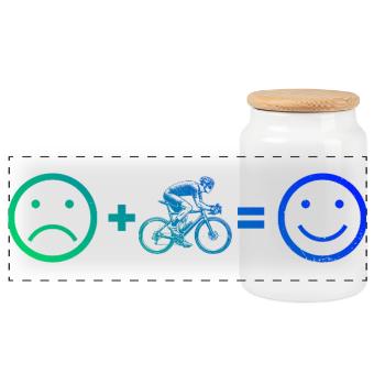 Gift idea for a road bike with road bike - Panoramic Cookie Jar with Wooden Lid - white - Front