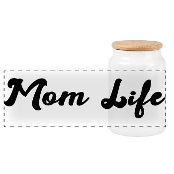 mom_life - Panorama Keksdose mit Holzdeckel - Weiß - Vorne