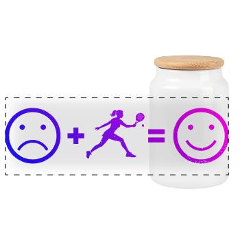 Padel nearby design for padel equipment fans - Panoramic Cookie Jar with Wooden Lid - white - Front