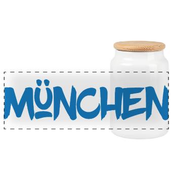 München - Bayern - Isar - Frauenkirche - Prater - Panorama Keksdose mit Holzdeckel - Weiß - Vorne