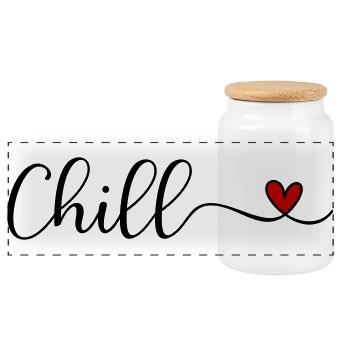 Chill doch - Panorama Keksdose mit Holzdeckel - Weiß - Vorne