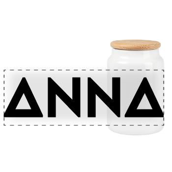 Prénom Anna - Boîte à biscuits avec couvercle en bois - blanc - Devant