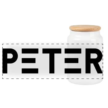 First name Peter - Panoramic Cookie Jar with Wooden Lid - white - Front