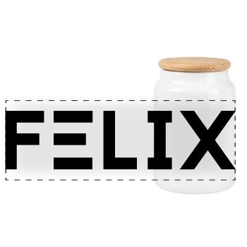 First name Felix - Panoramic Cookie Jar with Wooden Lid - white - Front