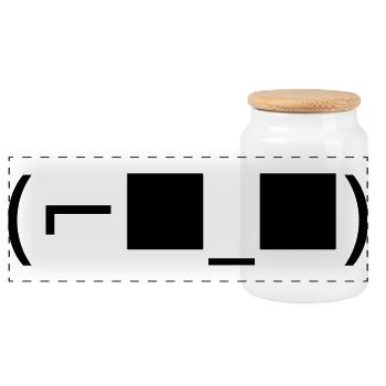 Lunettes de soleil Émoticon (⌐■_■) Accepte - Boîte à biscuits avec couvercle en bois - blanc - Devant