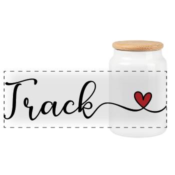 Track - Panoramic Cookie Jar with Wooden Lid - white - Front