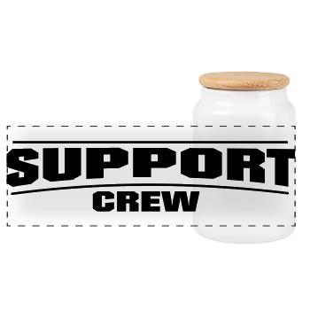 Support Crew - Panorama Keksdose mit Holzdeckel - Weiß - Vorne