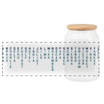 Alphabet Militär Pilot - Panorama Keksdose mit Holzdeckel - Weiß - Vorne