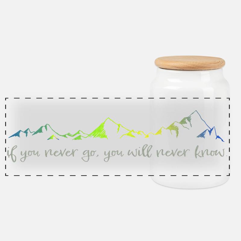 never go, never know - Panorama Keksdose mit Holzdeckel - Weiß