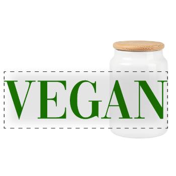 VÉGÉTALIEN - Boîte à biscuits avec couvercle en bois - blanc - Devant