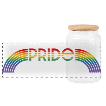 lgbtqi pride regenbogen LGBT lgbtqi queer - Panorama Keksdose mit Holzdeckel - Weiß - Vorne