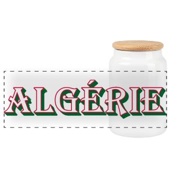Algérie Idée cadeau Algérie - Boîte à biscuits avec couvercle en bois - blanc - Devant